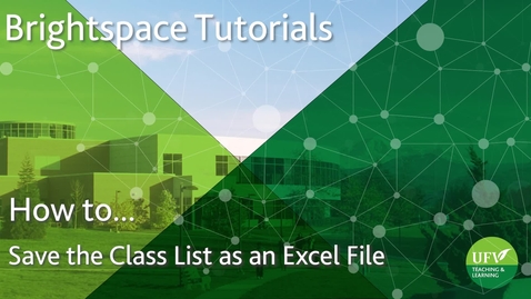 Thumbnail for Save the Class List as an Excel File