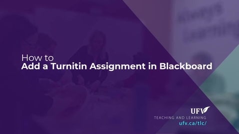 Thumbnail for How to add a Turnitin Assignment in Blackboard
