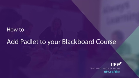 Thumbnail for Add a Padlet to Blackboard
