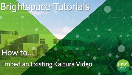 Embed an Existing Kaltura Video in Brightspace
