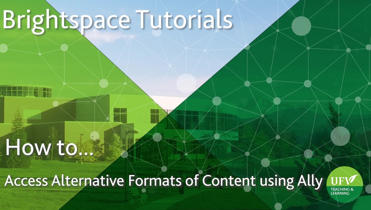 Access Alternative Formats Using Ally 