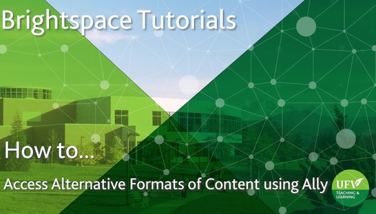 Access Alternative Formats Using Ally 