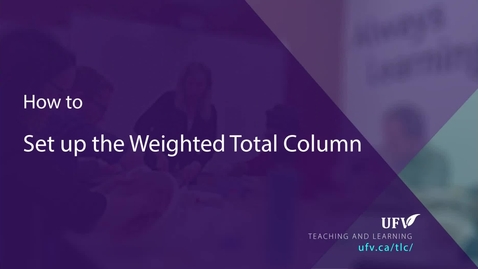 Thumbnail for Set a Weighted Column