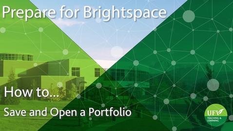 Thumbnail for Save and Open a Portfolio