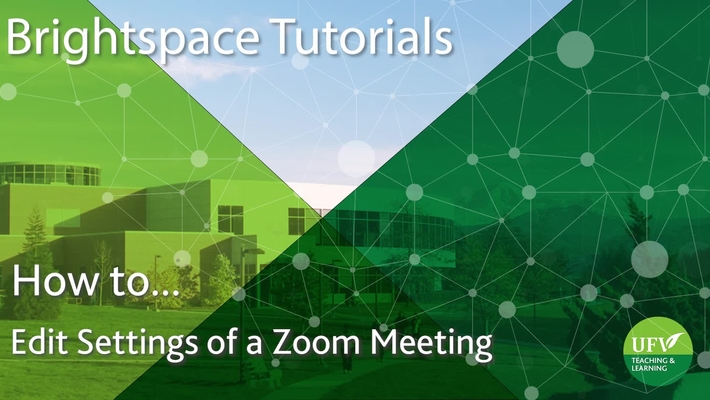 Edit Settings of a Zoom Meeting