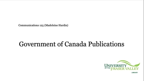 Thumbnail for Searching Government of Canada Publications