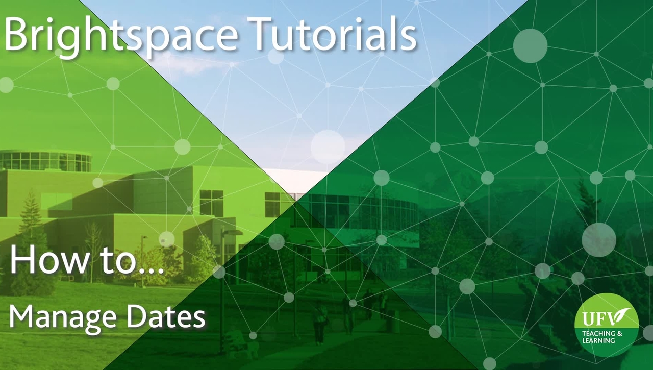 Manage Dates in Brightspace