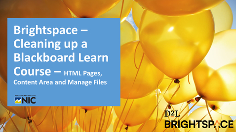 Thumbnail for Converting Blackboard to Brightspace - Cleaning Up HTML Pages and Using Templates