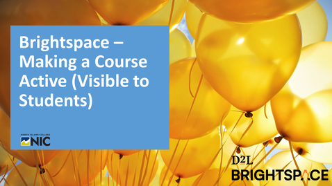 Thumbnail for Brightspace - Make Course Visible or Active