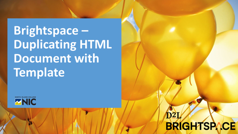 Thumbnail for Brightspace - Duplicating One HTML Document with Template