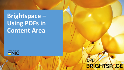 Thumbnail for Brightspace - Using PDFs in Content Area