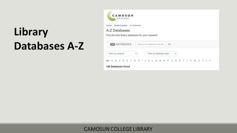 Thumbnail for Library Databases A-Z