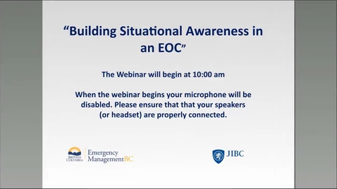 Thumbnail for Building Situational Awareness in an EOC