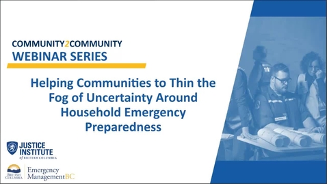 Thumbnail for Communities and Household Emergency Preparedness