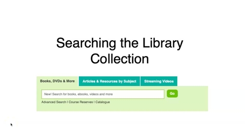 Thumbnail for Searching the Library Collection