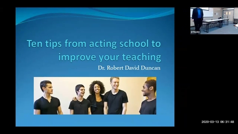 Thumbnail for Teaching Learning Symposium 2020: #07, Acting Tips