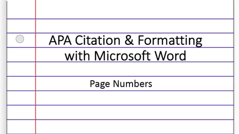 Thumbnail for 5. Inserting Page Numbers