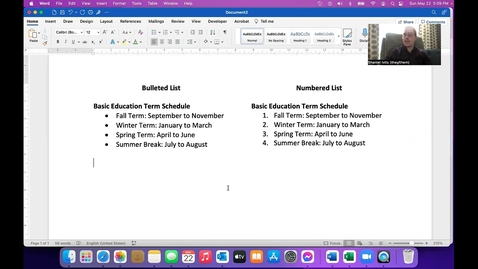 Thumbnail for Word Work 5: Bulleted and Numbered Lists