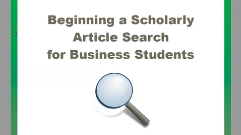 Thumbnail for Beginning a Search - Business