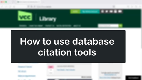 Thumbnail for Database Citation Tools
