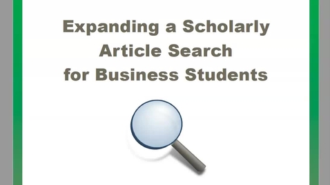 Thumbnail for Expanding a Search - Business