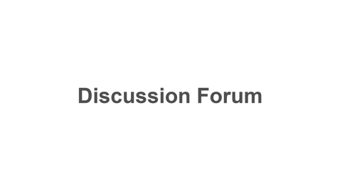 Thumbnail for Discussion Forums