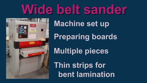 Thumbnail for Wide belt sander