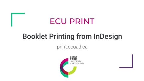 Thumbnail for Booklet Printing from InDesign