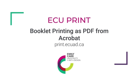 Thumbnail for Booklet Printing as PDF from Acrobat