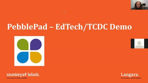 Thumbnail for PebblePad Demo for EdTech and TCDC