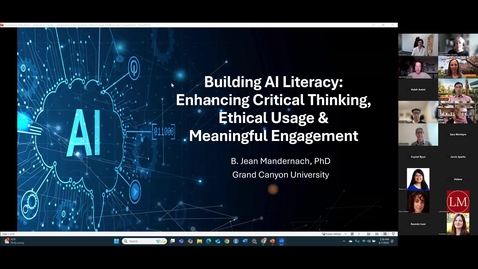 Thumbnail for Building AI Literacy: Enhancing Critical Thinking, Ethical Usage &amp; Meaningful Engagement with Dr. Jean Mandernach