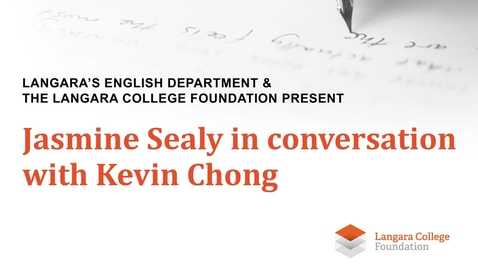 Thumbnail for Writers in Residence 2025 - Jasmine Sealy in conversation with Kevin Chong