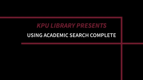 Thumbnail for Using Academic Search Complete