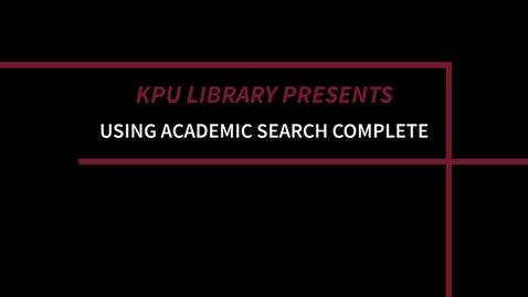 Thumbnail for Using Academic Search Complete