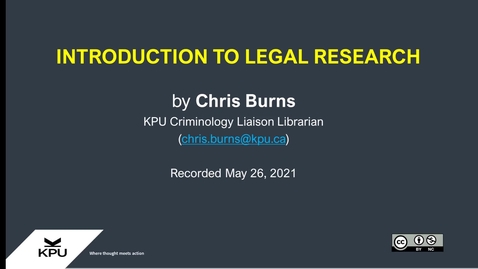 Thumbnail for Introduction to Legal Research