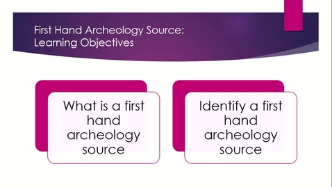 Thumbnail for First Hand Archeology Resource