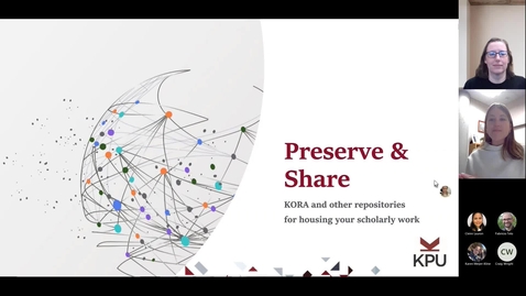Thumbnail for Preserve and Share - KORA and other repositories for housing your scholarly work