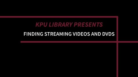Thumbnail for Finding Streaming Videos and DVDs