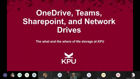 Thumbnail for File Storage @ KPU - OneDrive, Teams, and Sharepoint- April 5th Session