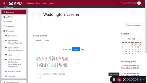 Thumbnail for Summer 2020 Moodle Template Tour