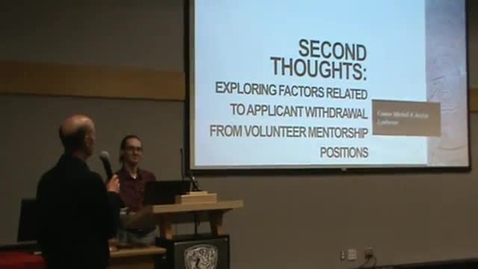 Thumbnail for Second Thoughts: Exploring Factors Related to Applicant Withdrawal from Volunteer Mentorship Positions by Connor Mitchell