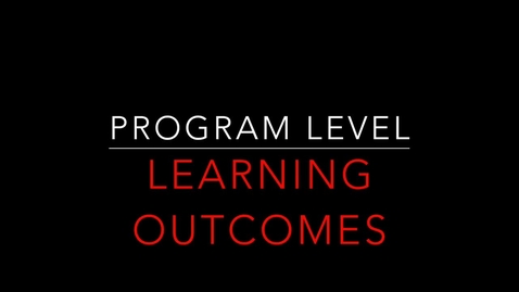 Thumbnail for Program Level Learning Outcomes