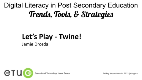Thumbnail for Jamie Drozda | Let’s Play – Twine!