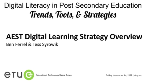 Thumbnail for Ben Ferrel | AEST Digital Learning Strategy Overview