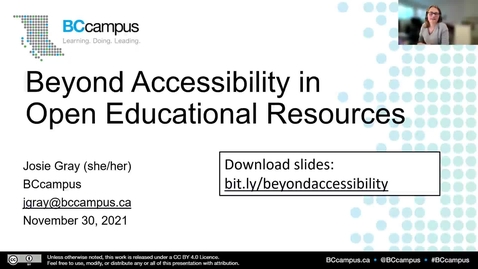 Thumbnail for OER Production Series: Beyond  Accessibility in OER (Nov. 30, 2021)