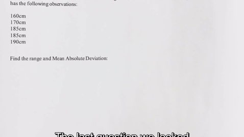 Thumbnail for Question 1.2 Mean Absolute Deviation