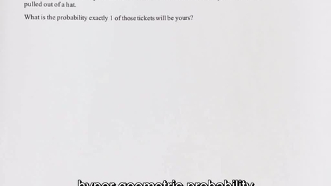 Thumbnail for Question 2.4 Hypergeometric Probability Distribution