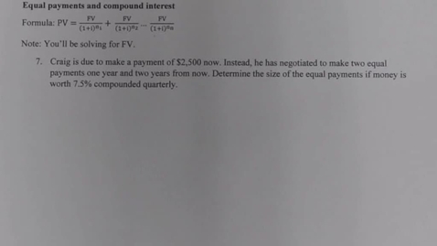 Thumbnail for MATH150 3 - 2 Compound Interest Equal Payments (q7)
