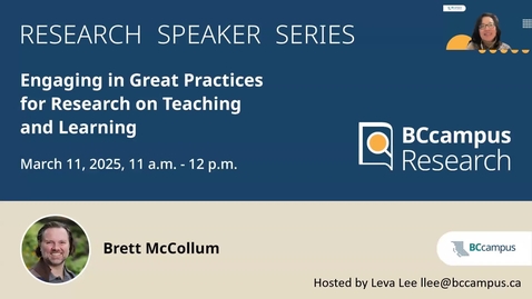 Thumbnail for Research Speaker Series: Engaging in Great Practices for Research on Teaching and Learning (Mar. 11, 2025)
