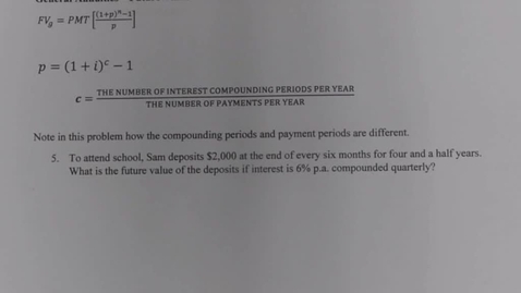 Thumbnail for MATH150 5 - 2 General Annuities Future and Present Value (qs 5 to 8).avi